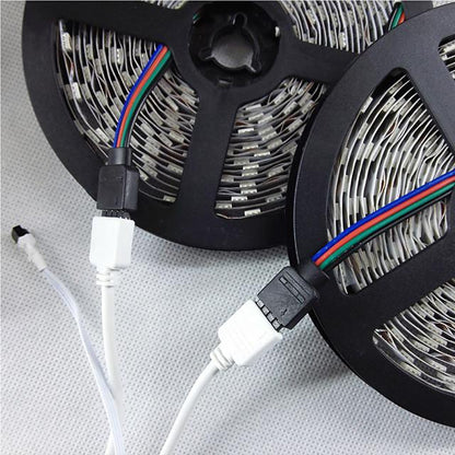 10M(2x5M) Waterproof Flexible LED Strip Lights RGB Tiktok Lights 2835 600LEDs 8mm 44Keys IR Remote Controller