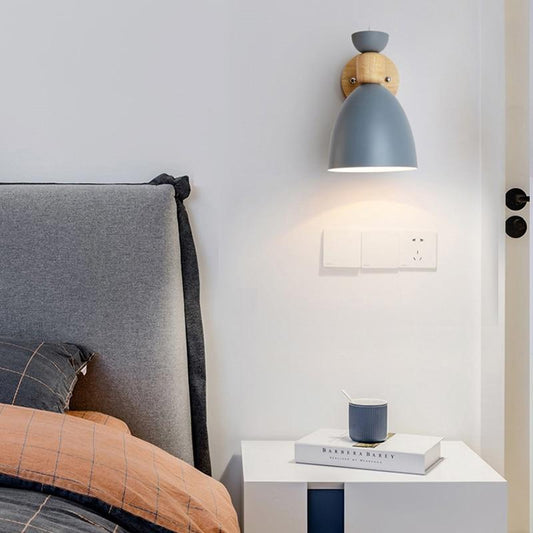 Nordic Wood Wall Lights Bedroom Beside LED Lights Black & White Modern E27 Wall Lamps LED Restaurant Bar Lighting E27 ZBD0016