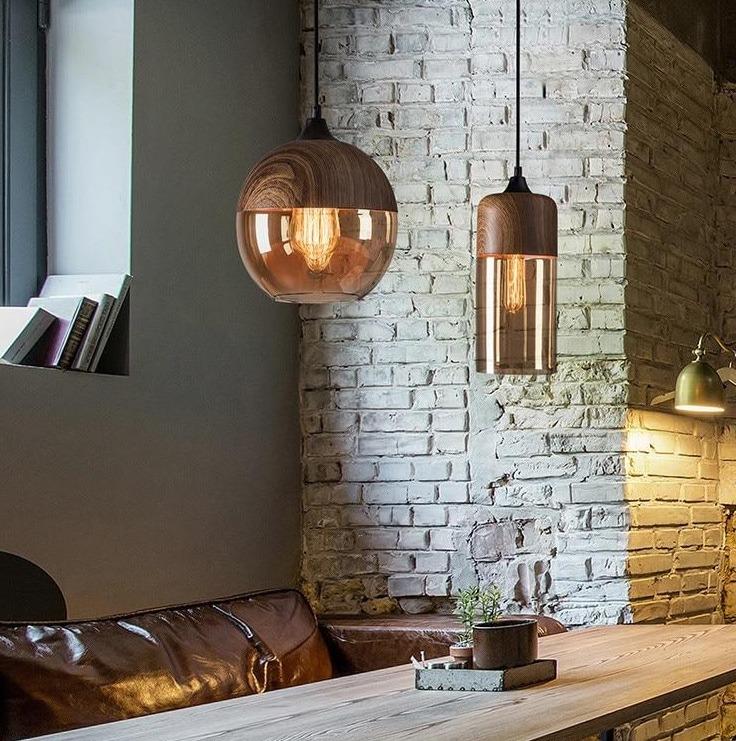 Glass Nordic Modern Pendant Lamp Dinning Room Bar Cafe Loft Vintage Light Hanging Lights Industrial Lighting Fixtures LED