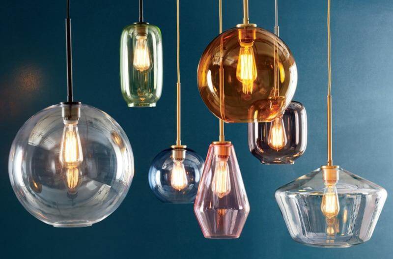 Nordic Modern Glass Pendant Lights Fixtures Loft LED Hanging Pendant Lamp For Kitchen Restaurant Living Room Bedroom E26 E27