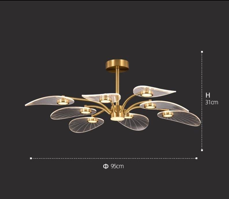 Light Luxury Living Room All Copper Chandelier Post-modern Creative Study Lamp