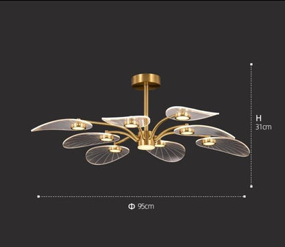 Light Luxury Living Room All Copper Chandelier Post-modern Creative Study Lamp