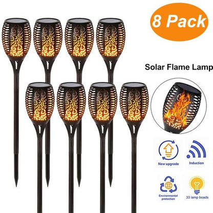 Garden Solar powered LED luz Flame Lamp Waterproof 33LEDs Lawn camps Flame Flickering Torch Light Outdoor Solar LED Fire Lights