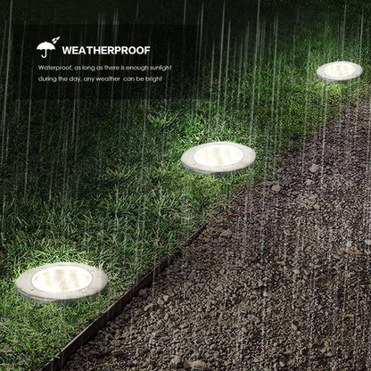 LED Small chips Garden Light Solar Power Outdoor Underground Lights stainess Lawn Lamp Pathway Patio yard Buried Floor Light