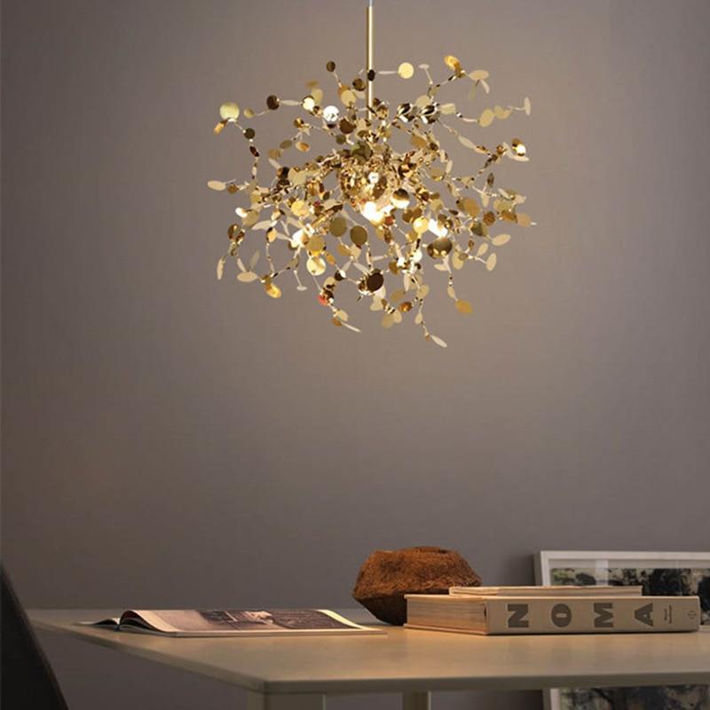 Postmodern Individual G9 Leaf Pendant Light Industrial Lamp Metal Hanging Lights LOFT Suspension Luminaire