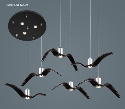 Resin Night Birds Silhouette Sky Freedom Seagull Pendant Light