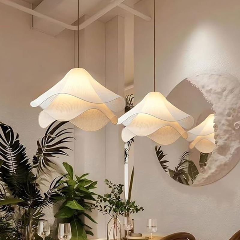Pendant Lamp LED Nordic Minimalist white fabric flower Chandelier Living Room Bedroom Home Decor Lighting