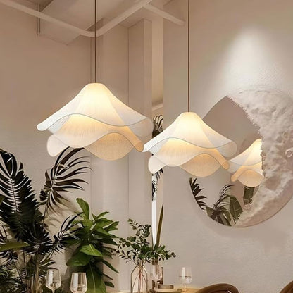 Pendant Lamp LED Nordic Minimalist white fabric flower Chandelier Living Room Bedroom Home Decor Lighting
