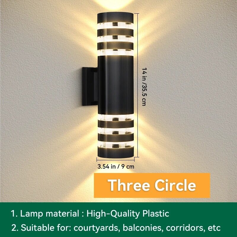 Replaceable Bulb Wall Light Outdoor LED Wall Lamp Up Down Porch Light Waterproof Exterior Sconce Light for Balcony Garden Stair