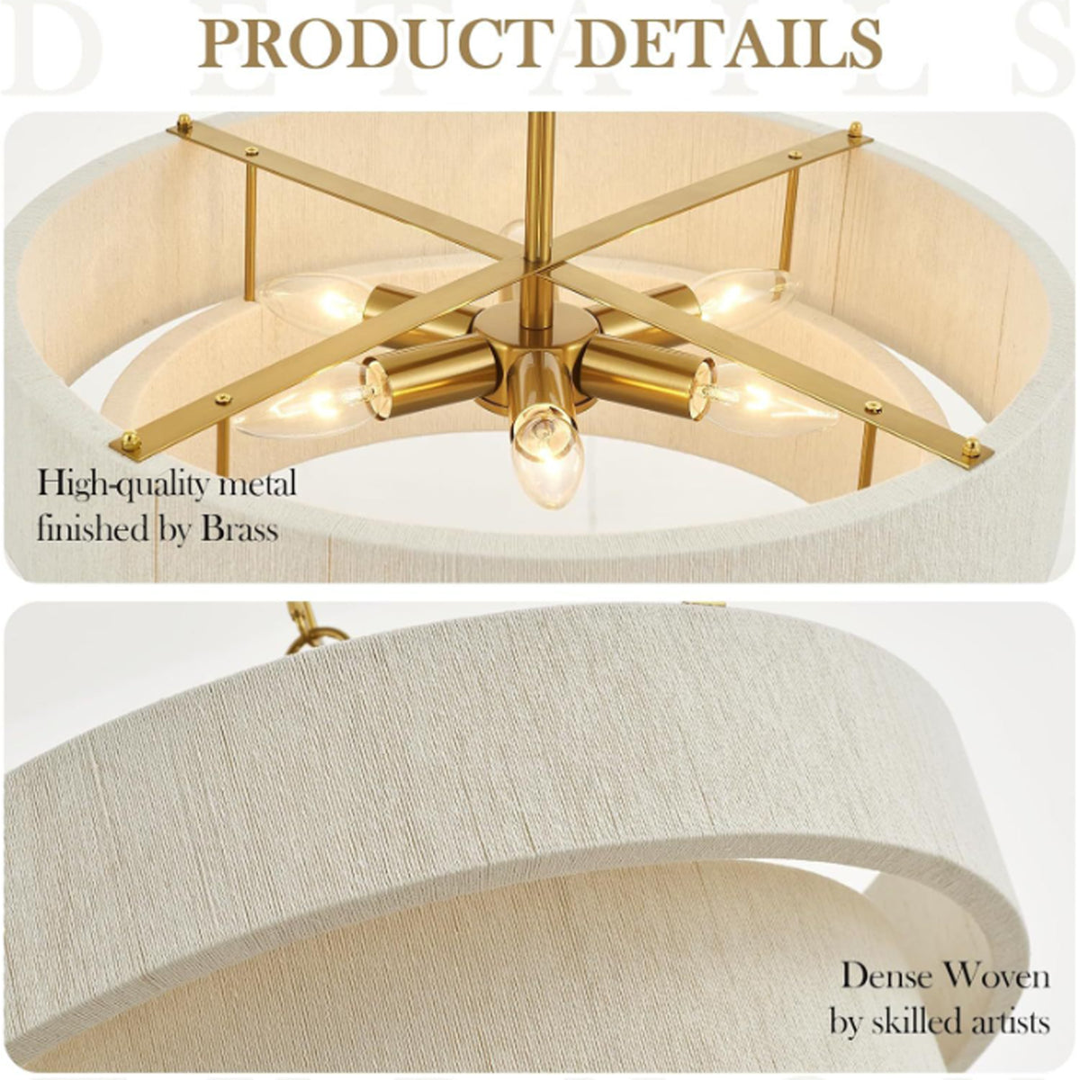 Boho Drum Pendant Light Hand Woven Ceiling Chandelier for Dining Room Kitchen Island Cafe Hotel Decor