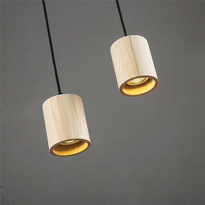 Modern Wooden Pendant Lights Nordic Simple Creative Solid Wood Lamps Pendant Lamp E27