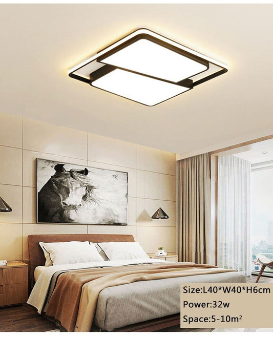 Black Frame Modern Led Ceiling Light For Living room Bedroom Dining Room Chandelier Ceiling Lamp Luminaires Home Light