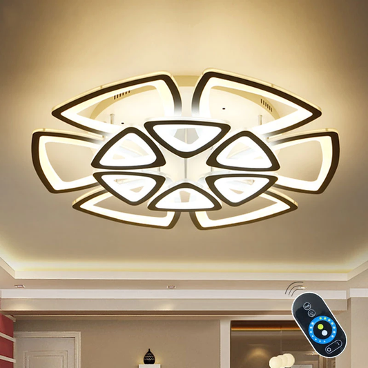 Black Modern Ceiling Lights Fixtures For Dining Living Room Acrylic Lampshade Bedroom Lamp Body Matt White Space 10-30 Meters