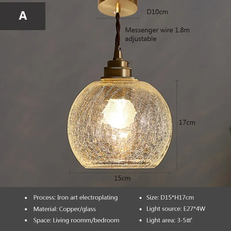 Glass Pendant Light Nordic Dining Room Retro Chandeliers Creative Minimal E27  Transparent Lampshade For Restaurant Lamp Lustre