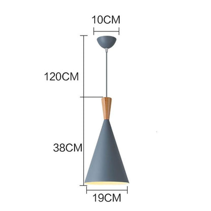 Nordic Creative Bar Loft Pendant Lights Cafe Restaurant Bedroom Multicolor Aluminum Lamp Shade Wood Hanging Lamp Family Lighting