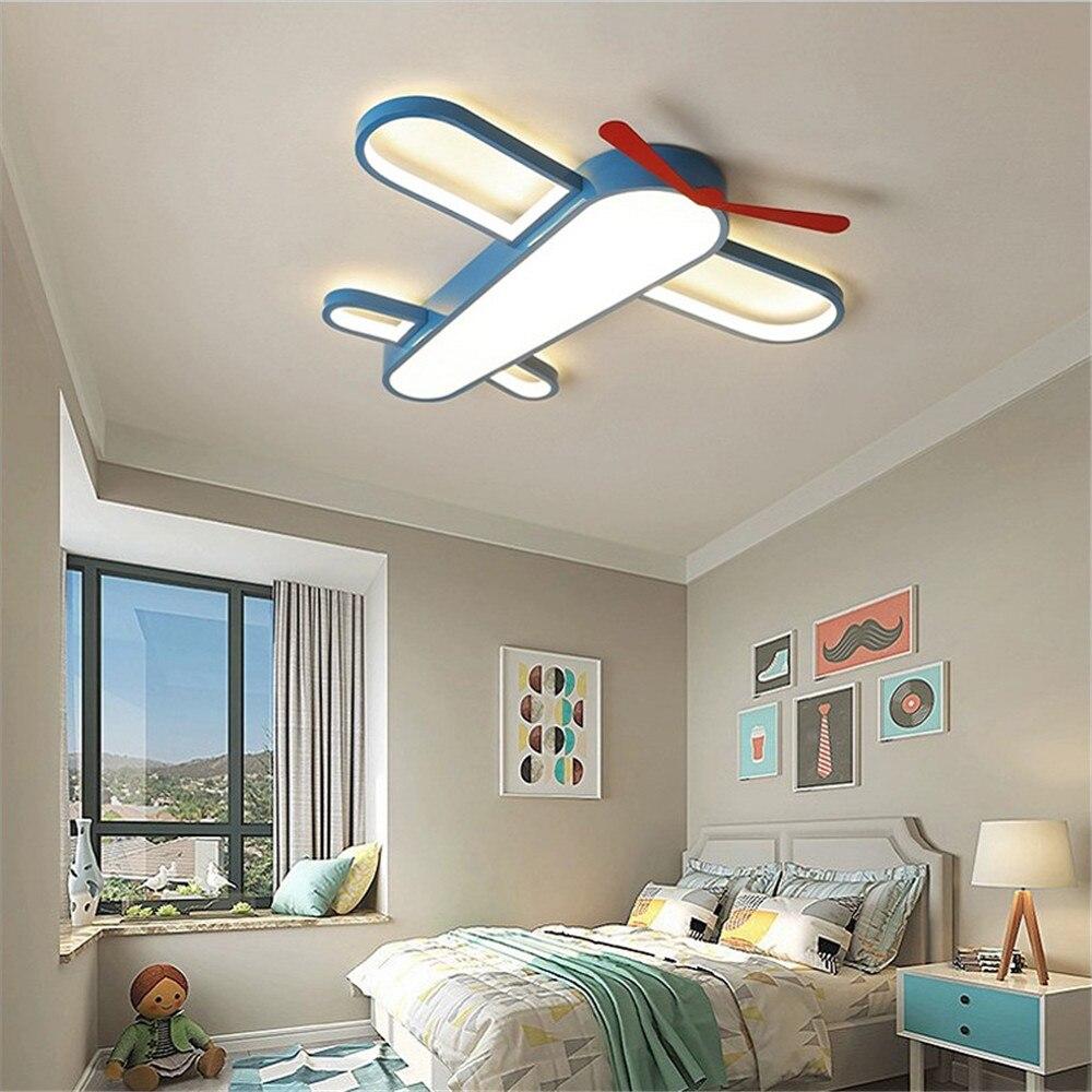 Modern Kids Room LED Lamp Ceiling Light Novelty Cartoon The Plane Bedroom Shop Colorful Lighting Fixture
