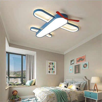 Modern Kids Room LED Lamp Ceiling Light Novelty Cartoon The Plane Bedroom Shop Colorful Lighting Fixture