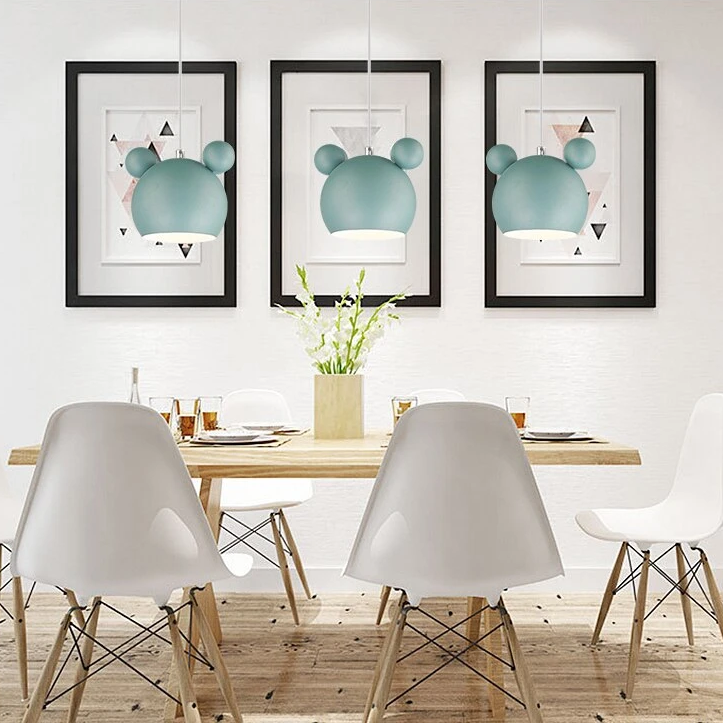 Pendant Lights Nordic Macaron Wrought Iron Personality Cute Lighting Cartoon Corridor Bedroom Children's Bedside Lights