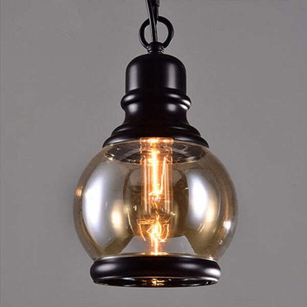 Vintage Loft Pendant Light Industrial Style Amber Glass Lamp Bar/Restaurant Retro Room Bar Bed Room 3 Style Pendant Light