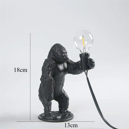 King Kong Gorilla Animal Table Lamp Indoor Resin Decoration Small Night Lamp Creative Crafts Gorilla Table Decor Lamp