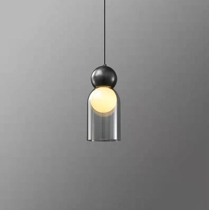 Modern Gray Clear Glass Pendant Lights Brass Bedroom Bedside Dining Room Hanging Lamp E27 Bulb Wire Adjustable