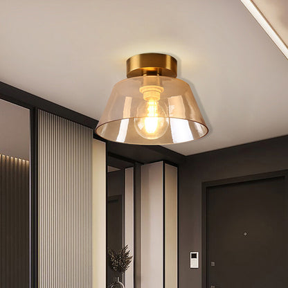Modern Glass Ceiling Lamp Amber Green Glass Hood For Dining Room Home LED Decoration Light Fixture