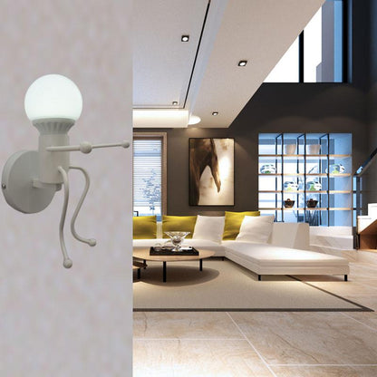 Iron Led Wall Lamp American Creative Wall Lights Metal Cartoon Robot Sconce Wall Light bedroom Children room Luminaire