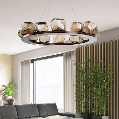 Nordic Creative Living Room Chandelier Modern Minimalist Shaped Glass