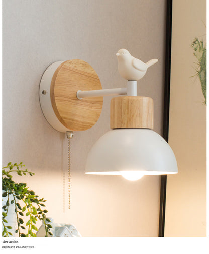 Nordic LED Wall Lamp Wood Creative Lighting Fixture Guest Room Balcony Staircase Sconce Bedroom Bedside Decor Light