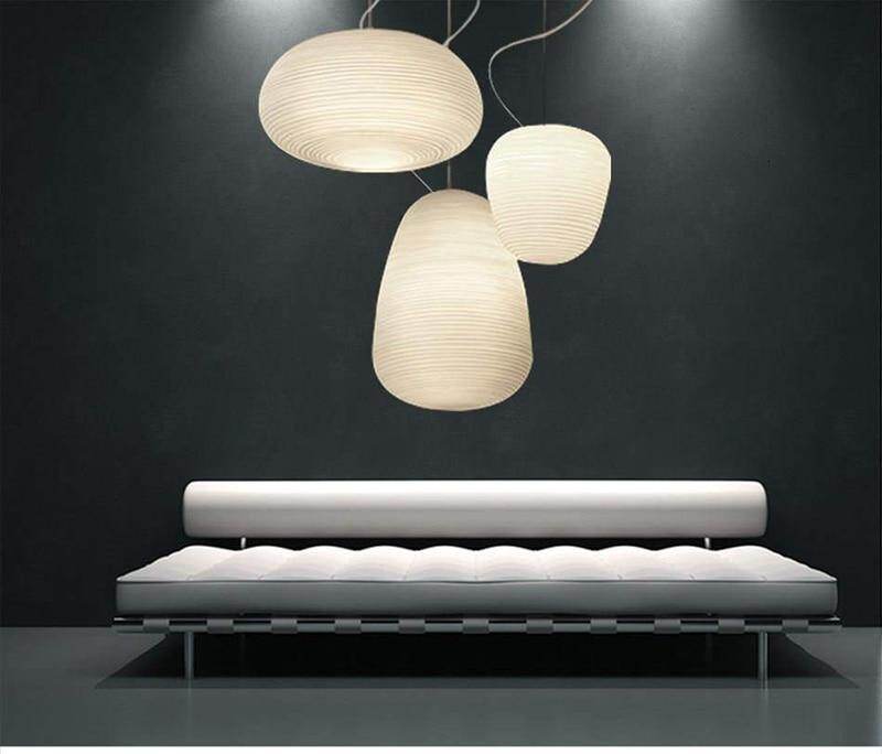 Nordic Simlpe Milky White Pendant Lights E27 Glass Single Head Lamp For Living Room Dining Bedroom Bedside Restaurant Cafe Bar