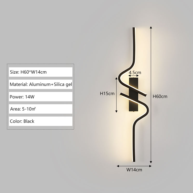 Mordern LED Wall Lamps Long Strip Up and Down LED Wall Lights Bedroom Bedside Hallway Lighting Wall Sconce