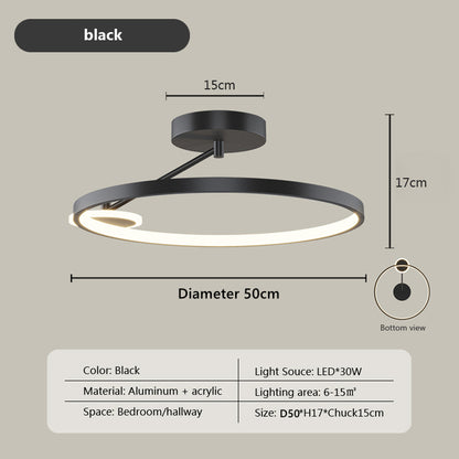 New Bedroom LED Ceiling Lamp Intelligent Remote Control Personality Circular Design Aisle Corridor Indoor Lighting