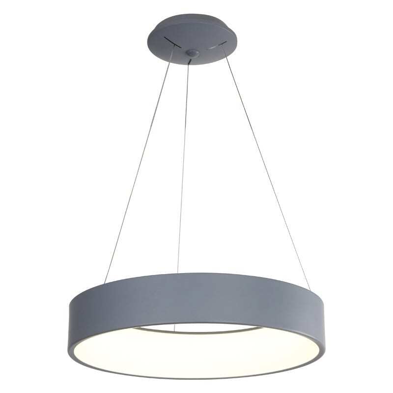 Gray Circle LED Pendant Lights Modern For Dining Room Restaurant Decoration Hanging Lamp Living Bedroom Fixtures Luminaria