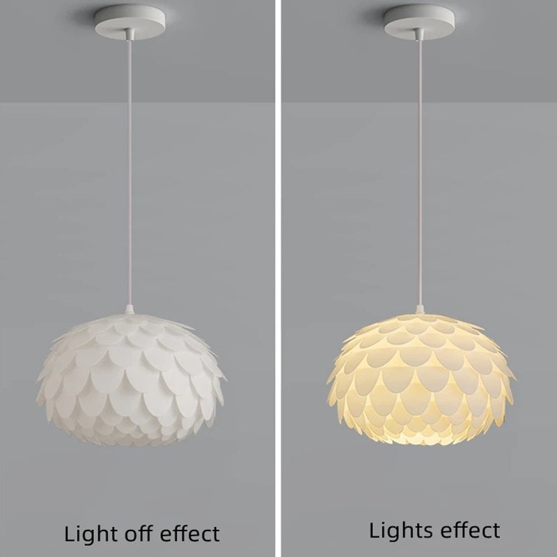 LED Pendant Lamp Creative Fish Scales 3-colour light change Chandelier Lamps  Modern