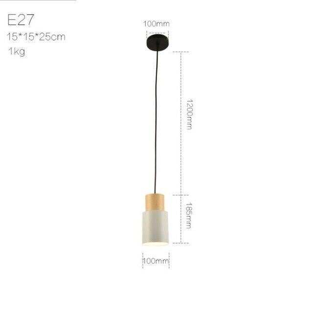 Long Wood Tube Pendant Lamp Kitchen Island Dining Living Room Bedside Bar Counter Down Cylinder Pipe Down Spot Light
