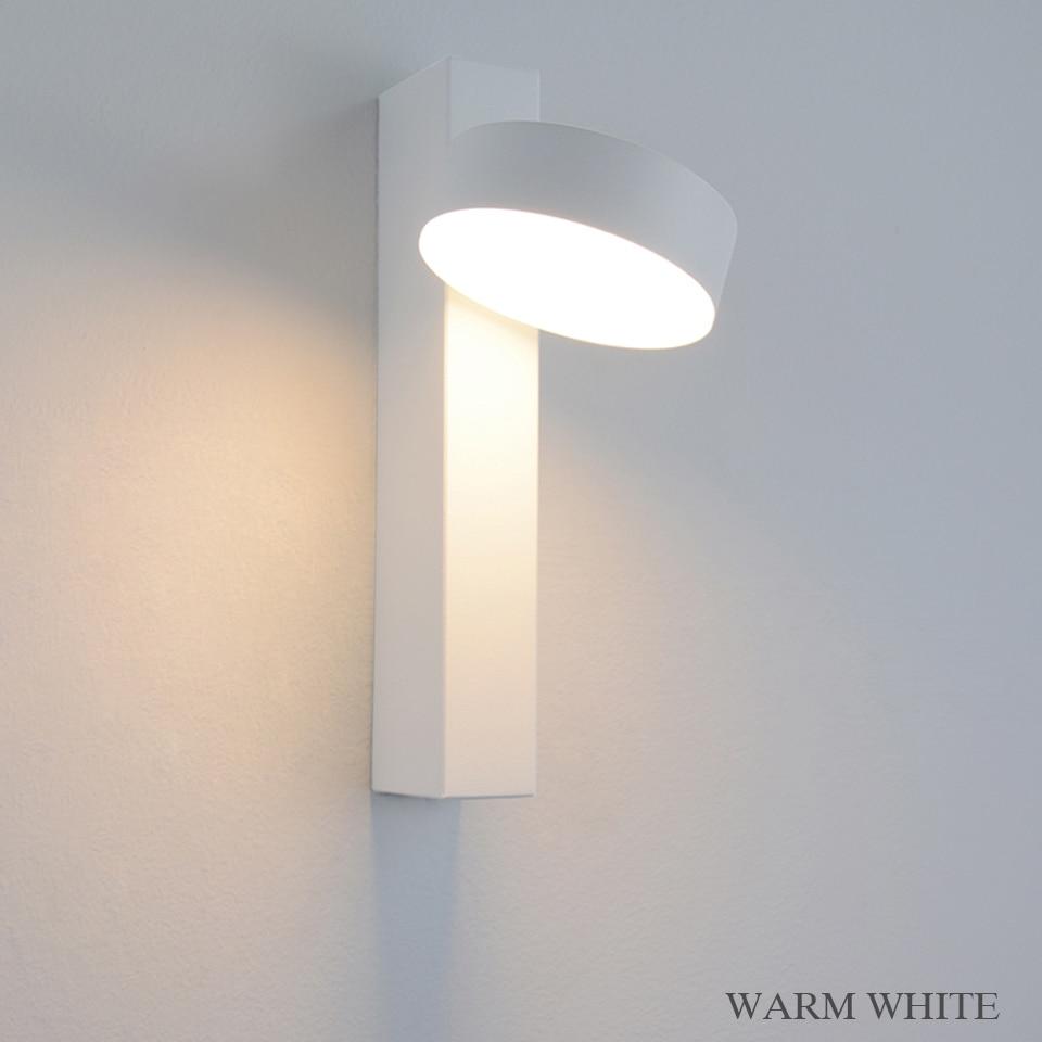 LED wall lamp with switch 7W 9W bedroom living room Nordic modern wall light aisle study reading sconce white black wall lamps