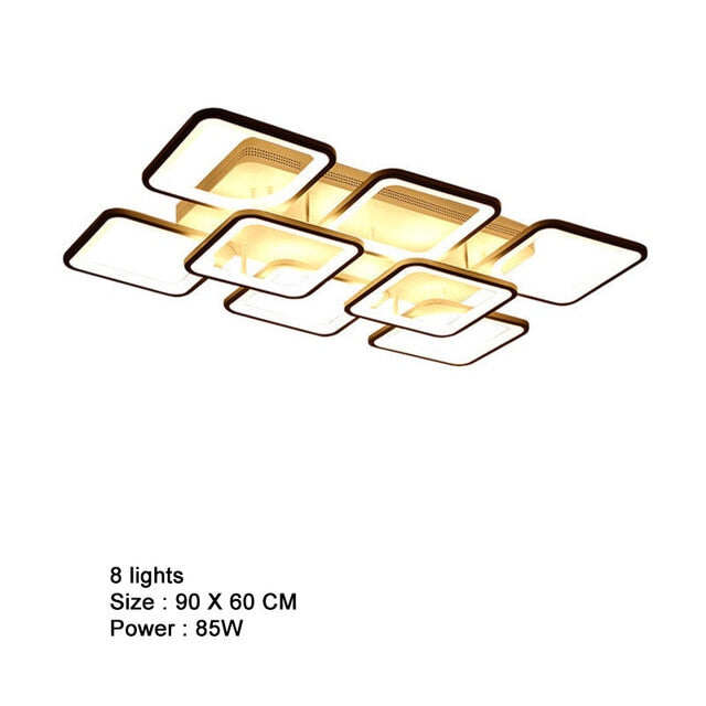 Square Black Modern Ceiling Lights Fixtures For Living Room Bedroom Home Lamp Whit Remote Control Lamparas De Techo Plafondlamp