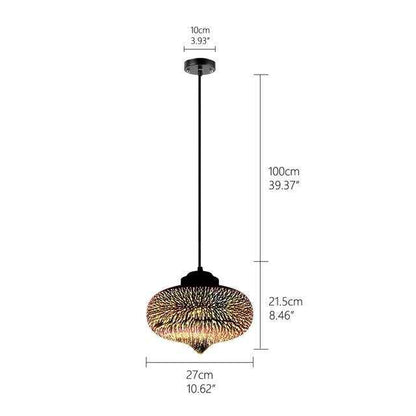 Modern 3D Colorful Romantic Starry Sky Hanging Glass Shade Pendant Lamp Lights Fixture E27 For Bedroom Restaurant Living Room