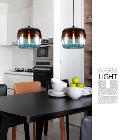 Modern Nordic Art Deco Colorful Hanging Glass Pendant Lamp Lights Fixtures E27 LED For Kitchen Restaurant Living Room Bedroom