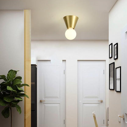Nordic Minimalist Hall Brass Ceiling Lamp