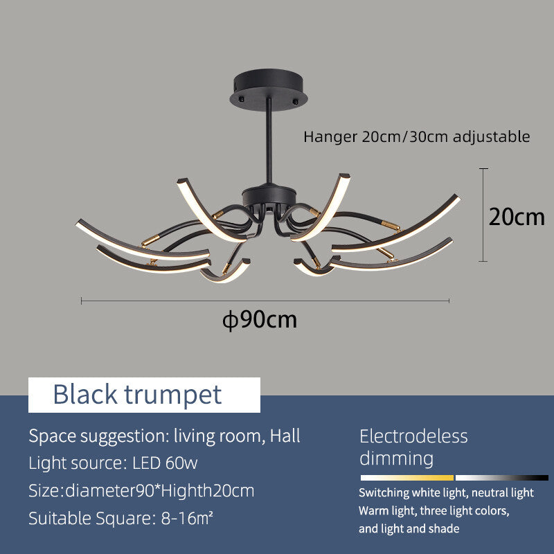 MDWELL Matte Black/White Finished Modern Led Ceiling Lights for living room bedroom study room Adjustable New Led Ceiling Lamp