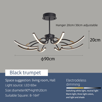 MDWELL Matte Black/White Finished Modern Led Ceiling Lights for living room bedroom study room Adjustable New Led Ceiling Lamp