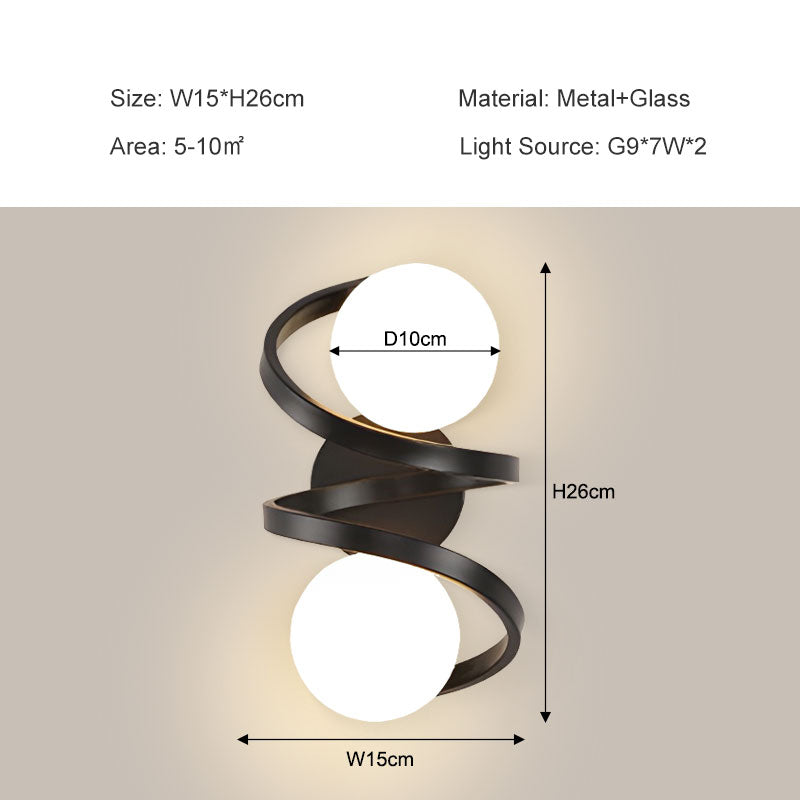 White Frosted Glass Lampshade Wall Lights G9 7W Creative Dining room Bedroom Bedside Aisle Wall Lamp Modern LED Lighting