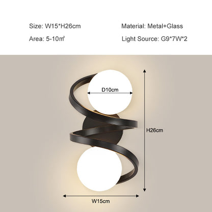 White Frosted Glass Lampshade Wall Lights G9 7W Creative Dining room Bedroom Bedside Aisle Wall Lamp Modern LED Lighting