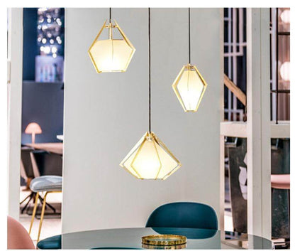 Post Modern Glass Pendant Light Hanging Nordic Living Room Walk In Closet Gold Pendant Lamp Suspension Lighting Fixture