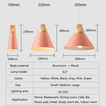 Nordic LED Pendant Lights Dining Room Pendant Lamp Modern Colorful Restaurant Kitchen Coffee Bedroom Loft Hanglamp Wood E27