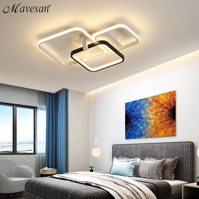 Black White Color Modern Led Ceiling Lights Creative For Living Room Dimmable Dome Lamp Fixture Dimmable Lustre Fixtures Dero