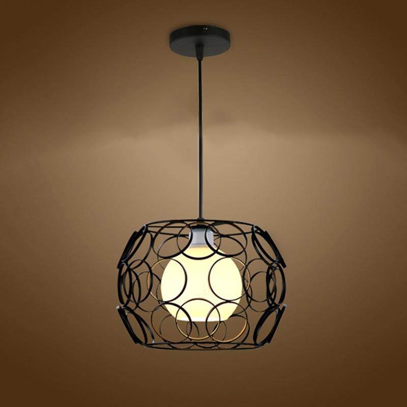 Modern Iron Painted Minimalist Corrugated Lampshade Pendant Lamp E27 LED Pendant Light For Living Room Bedroom Hallway Cafe