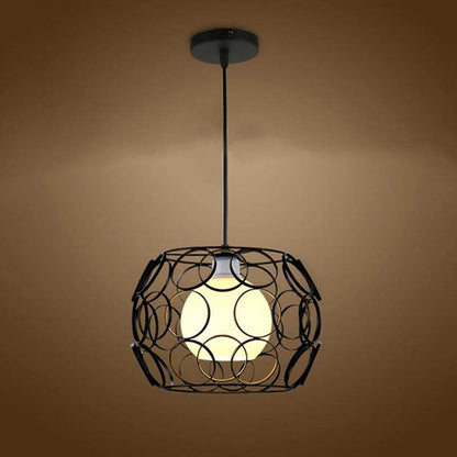 Modern Iron Painted Minimalist Corrugated Lampshade Pendant Lamp E27 LED Pendant Light For Living Room Bedroom Hallway Cafe