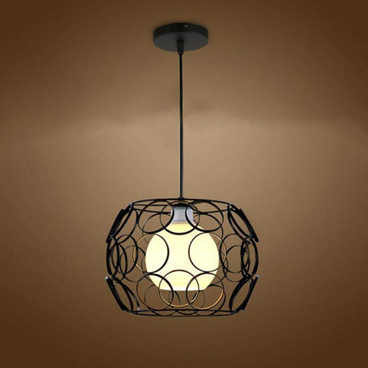 Modern Iron Painted Minimalist Corrugated Lampshade Pendant Lamp E27 LED Pendant Light For Living Room Bedroom Hallway Cafe